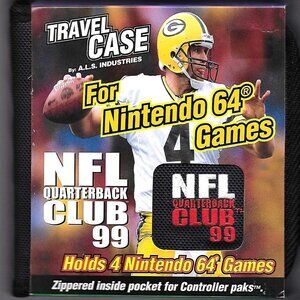 Green Bay Packers Brett Favre TRAVEL CASE for N64 cartridges Nintendo 64 NFL '99